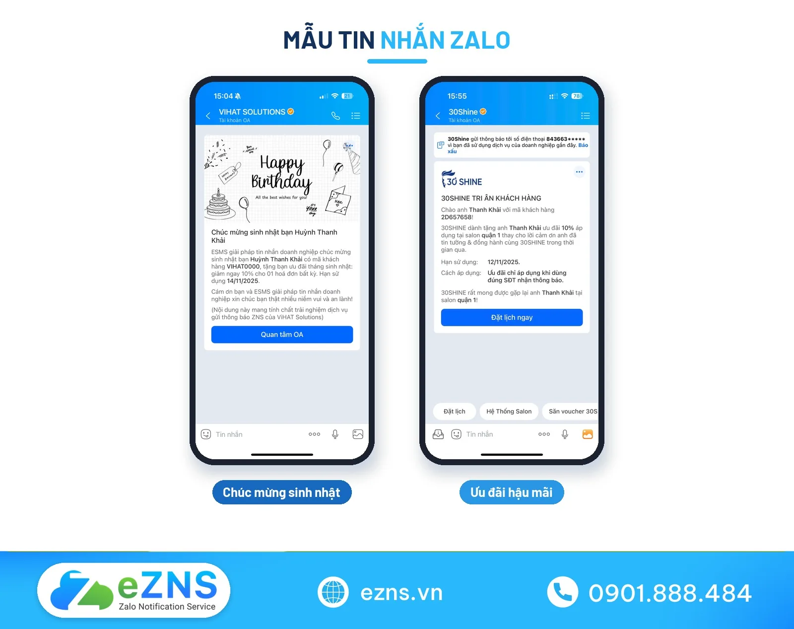 Mẫu tin nhắn chúc mừng sinh nhật khách hàng trên Zalo