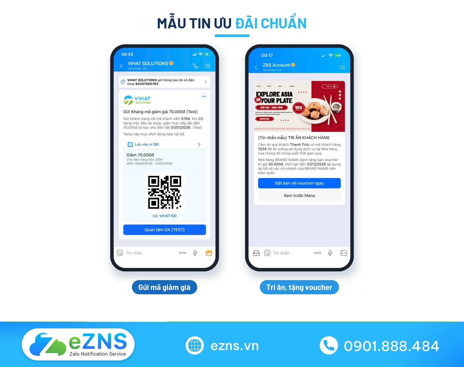 Ví dụ cấu trúc tin nhắn khuyến mãi chuẩn