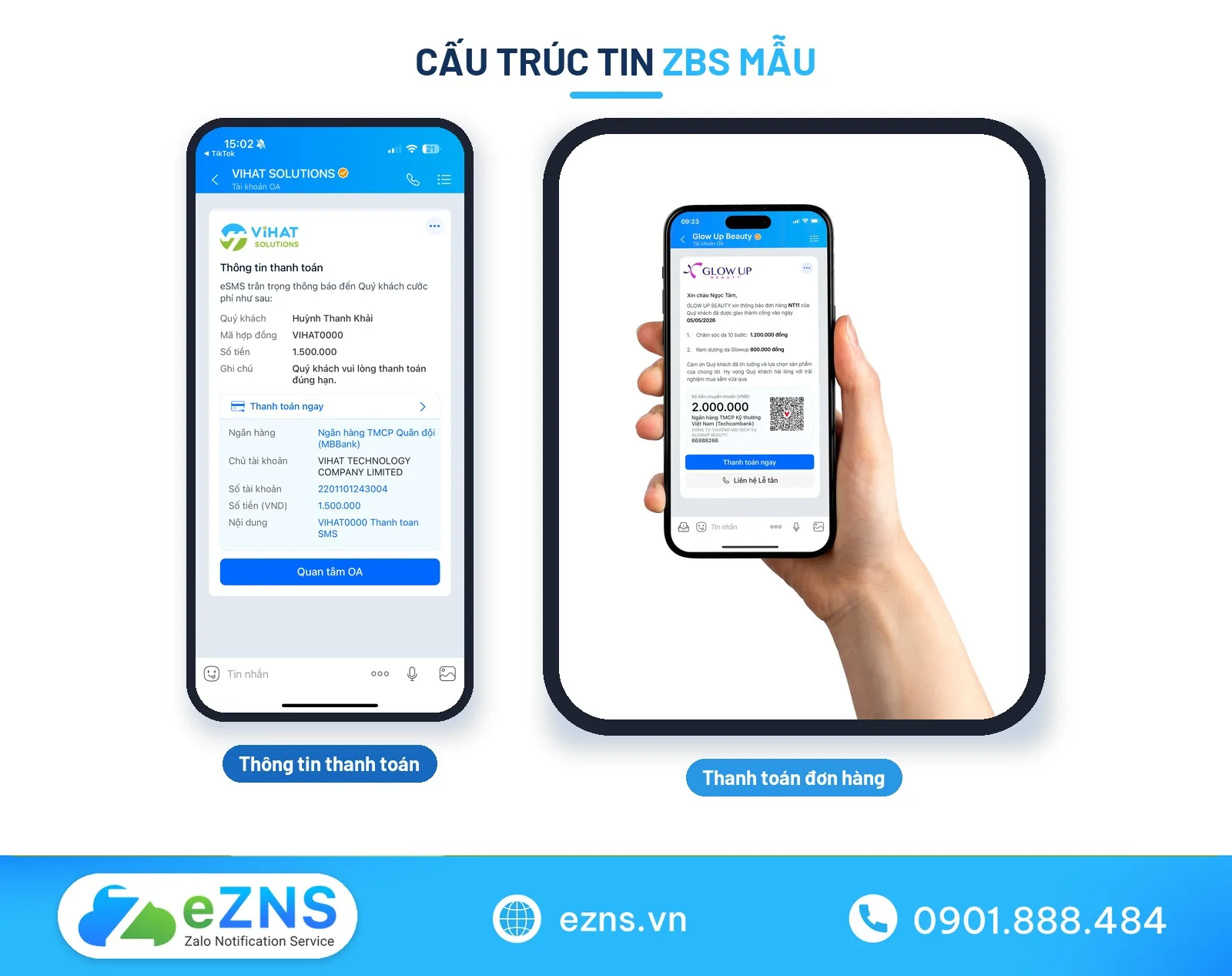 Mẫu tin nhắn nhắc nợ ZBS